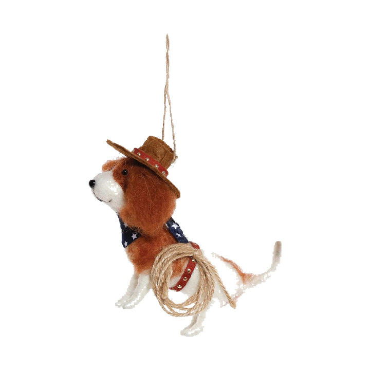 180 DEGREES Wool Western Dog Ornament