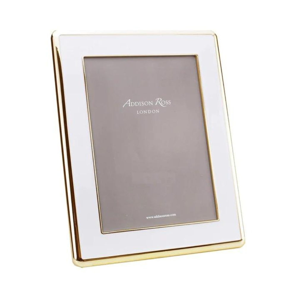 ADDISON ROSS White Enamel Gold Curved Frame Medium Default Title