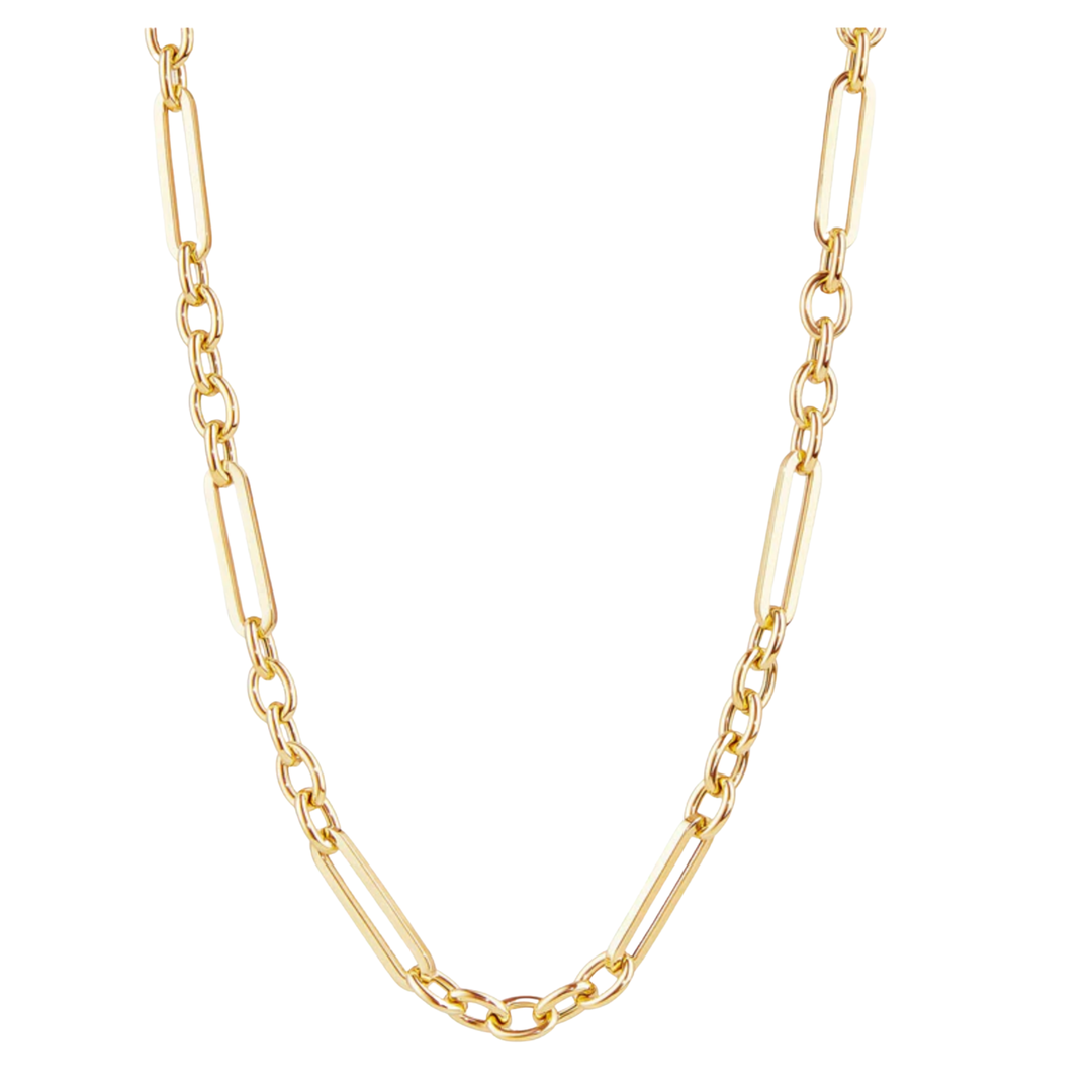 SYNA 18K Yellow Gold Paper Clip Rolo Chain Default Title