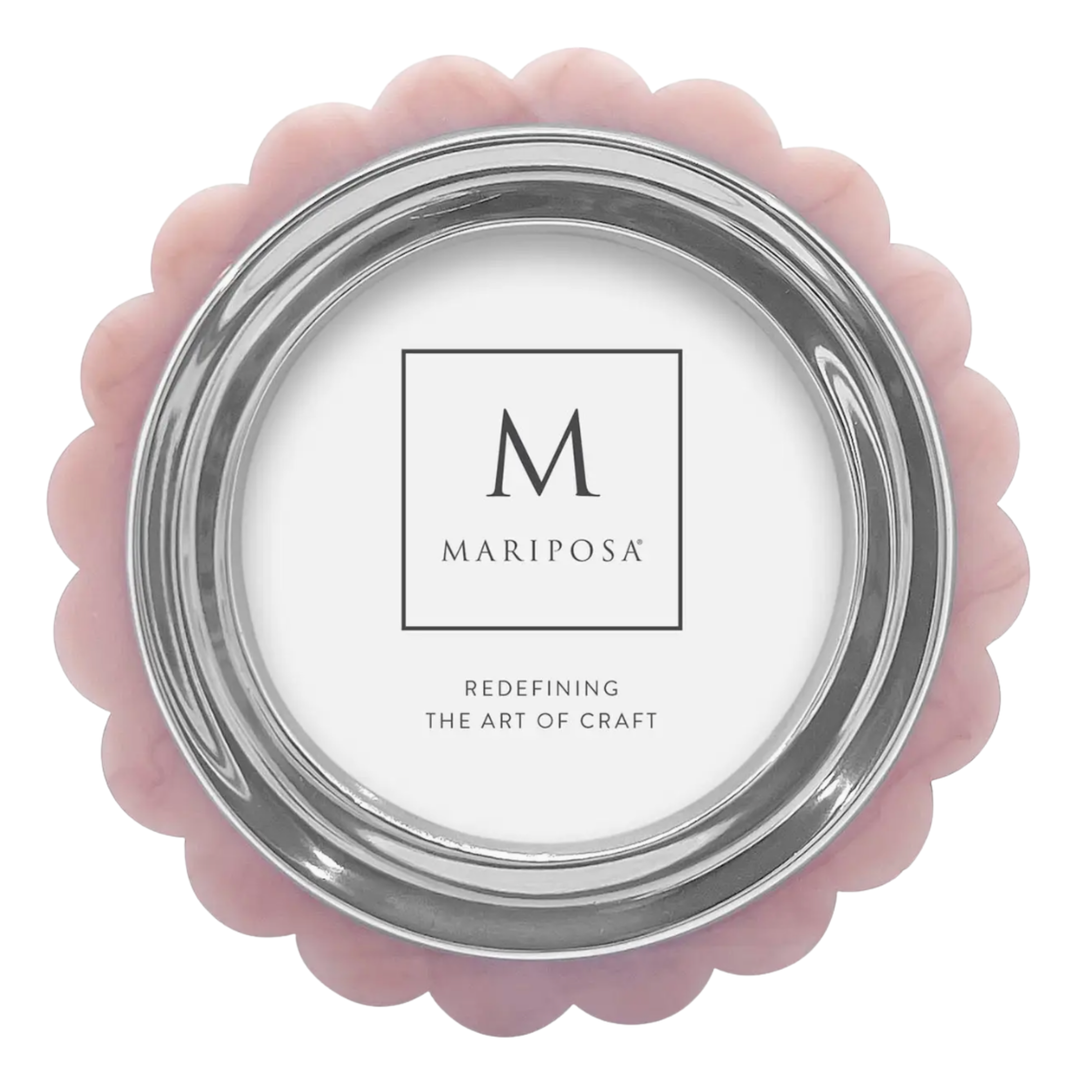 MARIPOSA Pink Acrylic Scallop Round Frame