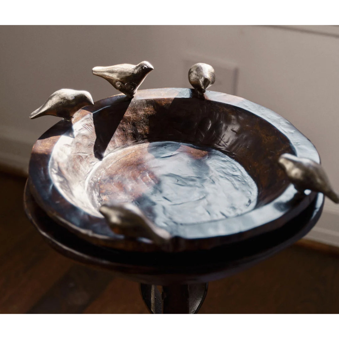 JAN BARBOGLIO Pajaros Bowl With 5 Cast Iron Birds