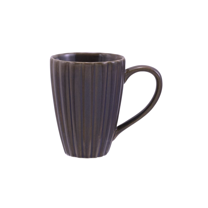 CREATIVE CO-OP Stoneware Ribbed Glazed Mug Default Title