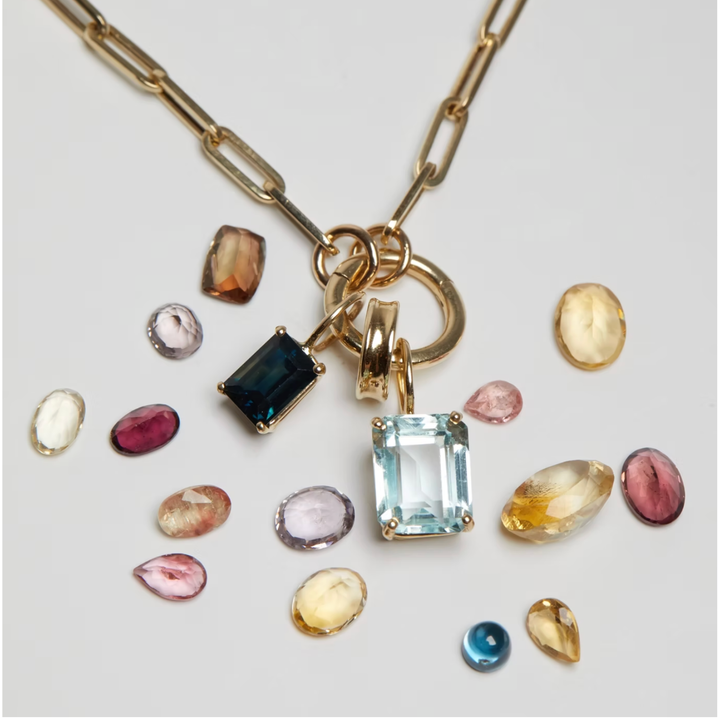 KELLY FLETCHER Aquamarine Pendant In 18K Yellow Gold