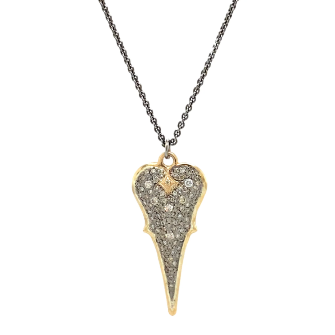 ARMENTA Pave Heart Shield Necklace Default Title