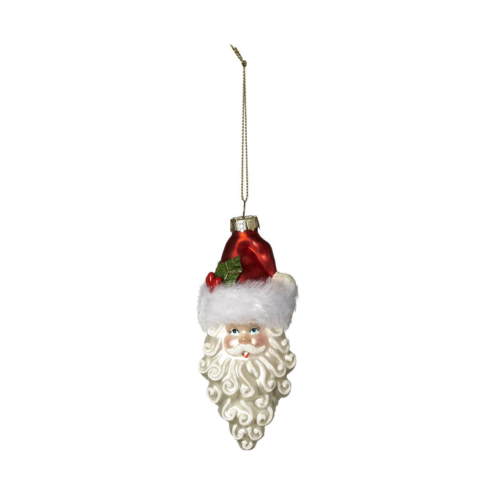 180 DEGREES Glass Santa Head Ornament