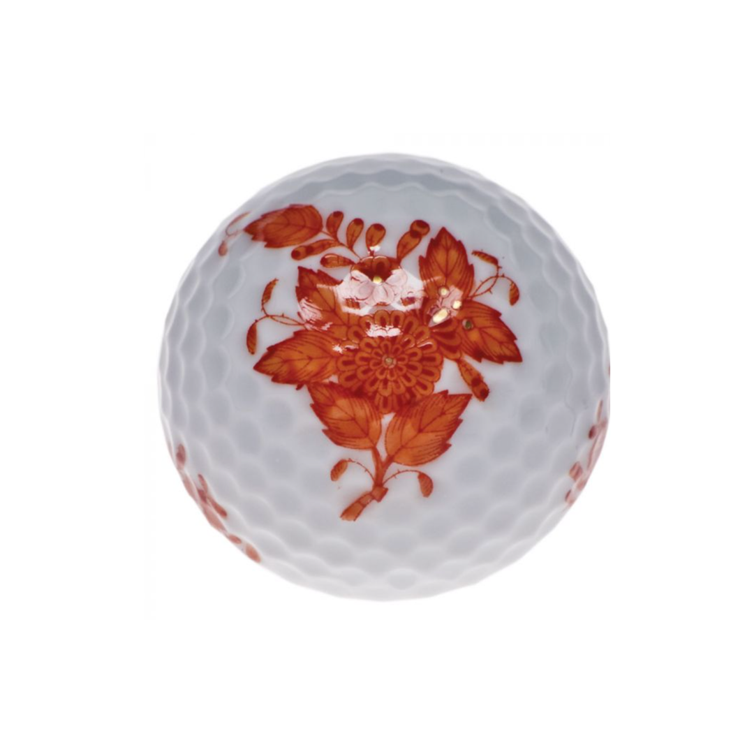 HEREND Golf Ball RUST CHINESE BOUQUET