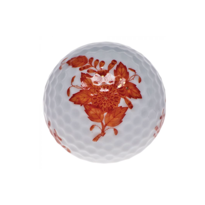 HEREND Golf Ball RUST CHINESE BOUQUET