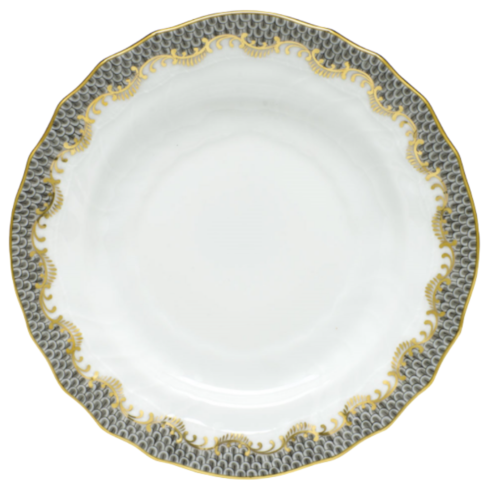 HEREND Fish Scale Gray Bread And Butter Plate