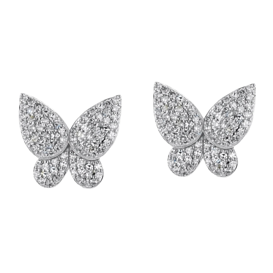 Phillips House Butterfly Medium White Gold Stud Earrings Default Title