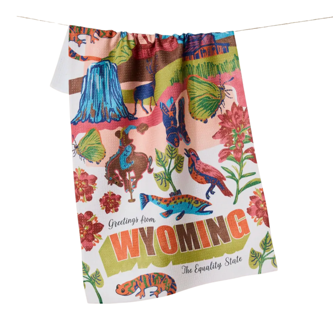 GEOMETRY Greetings From Wyoming Tea Towel Default Title