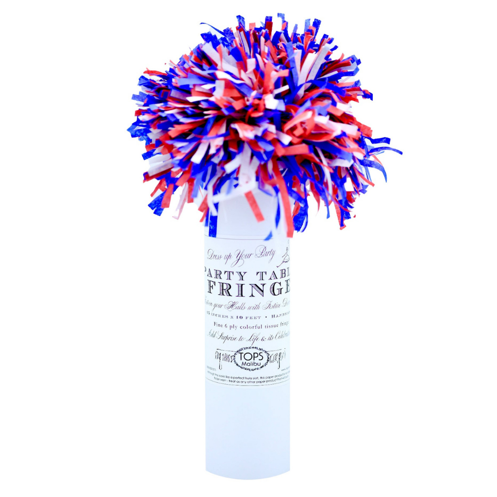 TOPS MALIBU Party Table Fringe Red, White and Blue Default Title