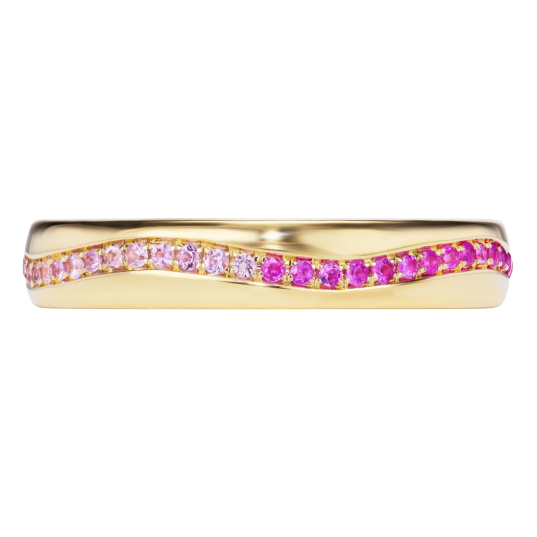 MELUZZA 18K Yellow Gold Pink Wave Ring Default Title