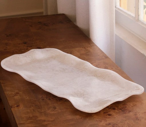 BEATRIZ BALL Alabaster White Swirl Long Rectangular Tray Default Title