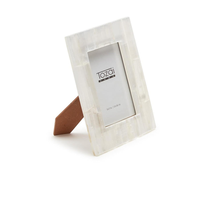 TWO'S COMPANY Selenite Photo Frame 5x7
