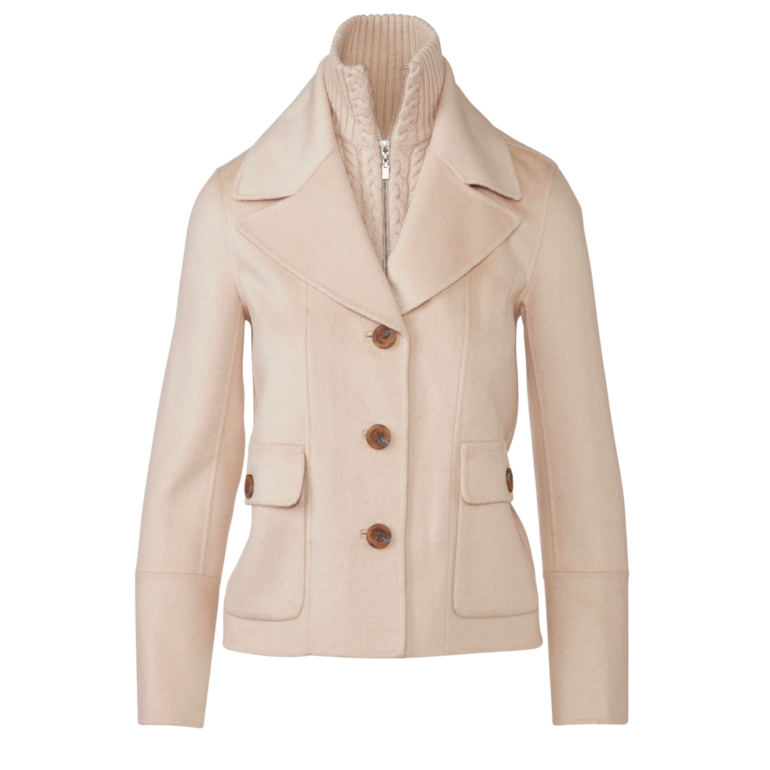 KINROSS KNIT INSERT NOTCH COLLAR COAT SANDSTONE / MEDIUM,SANDSTONE / LARGE