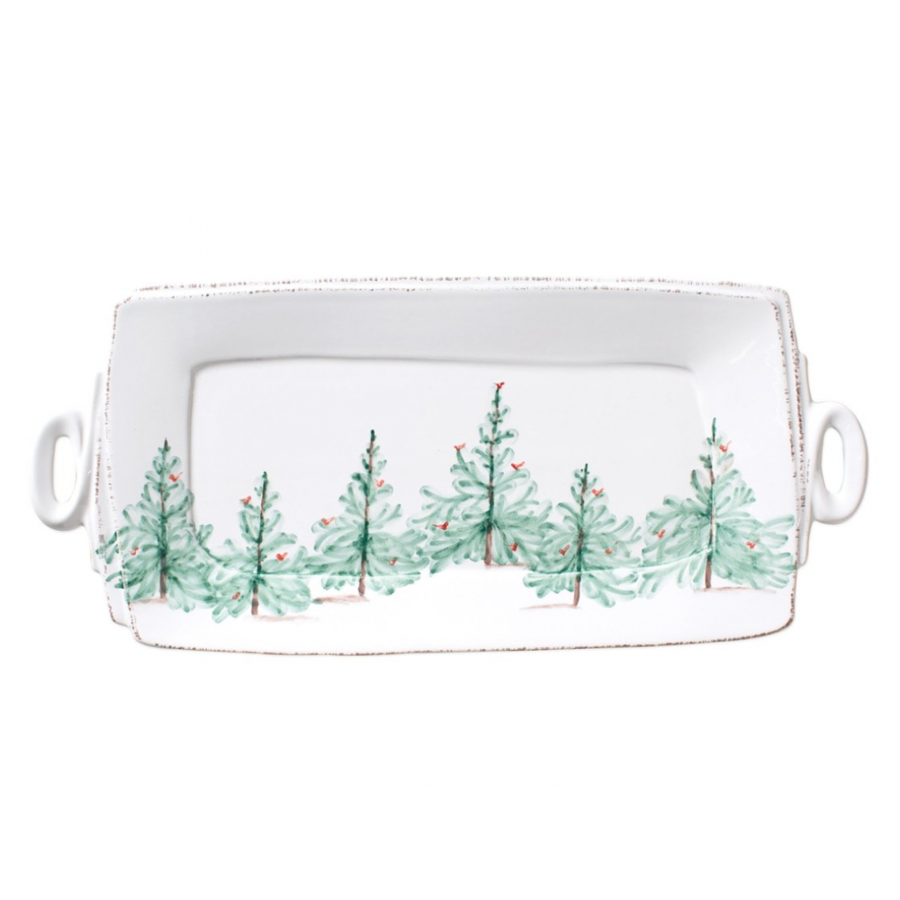 VIETRI Lastra Holiday Handled Rectangular Platter Default Title