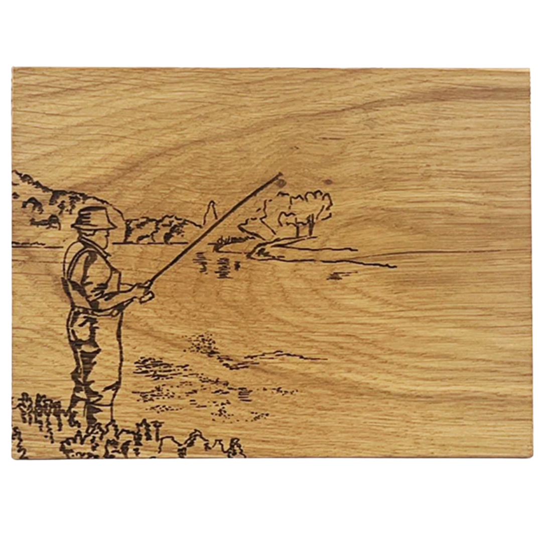 SELBRAE HOUSE Fishing Engraved Oak Bar Board Default Title