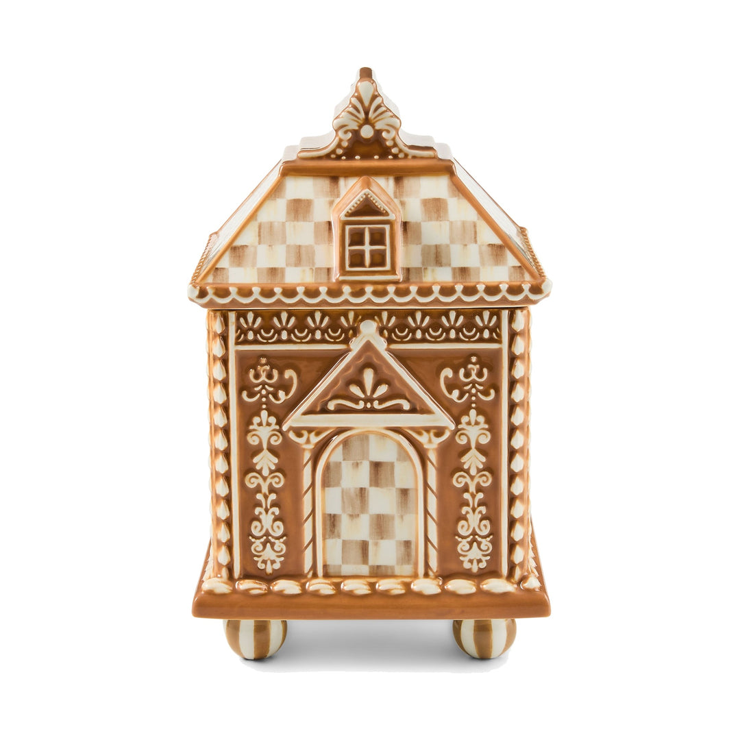 MACKENZIE CHILDS MacKenzie-Childs Mocha Check Gingerbread Canister, Small