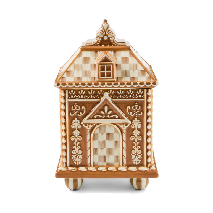 MACKENZIE CHILDS MacKenzie-Childs Mocha Check Gingerbread Canister, Small