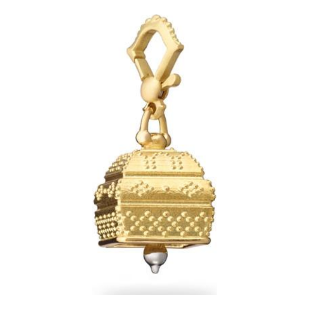 PAUL MORELLI 18K YELLOW GOLD #4 SQUARE GRANULATED MEDITATION BELL