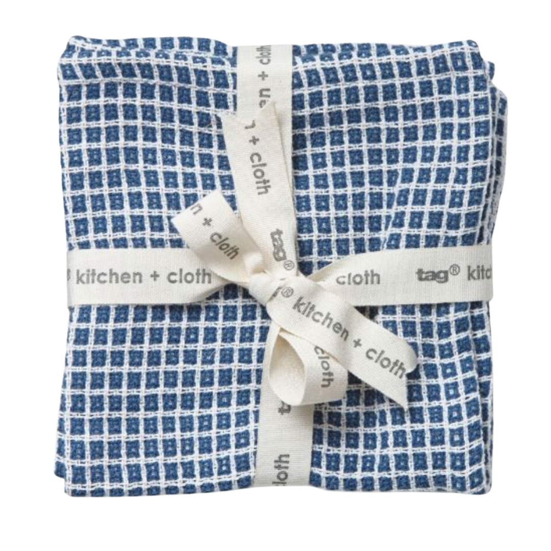 TAG Textured Blue Check Dishcloth