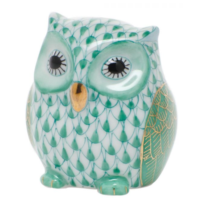 HEREND Owlet GREEN
