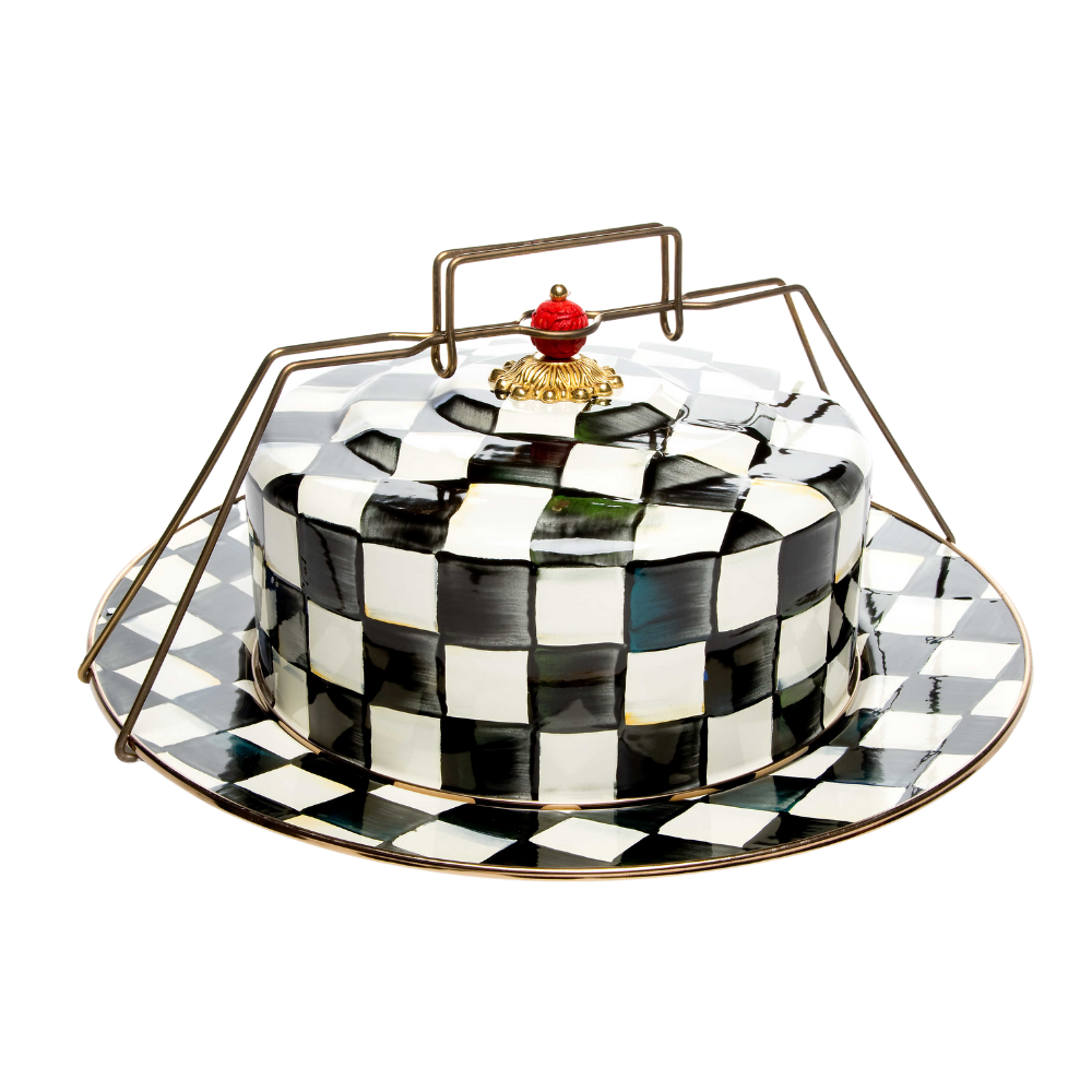 MACKENZIE CHILDS Courtly Check Cake Carrier Default Title