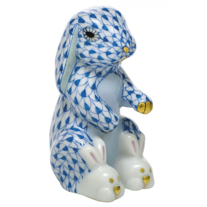 HEREND Bunny-Slippers BLUE