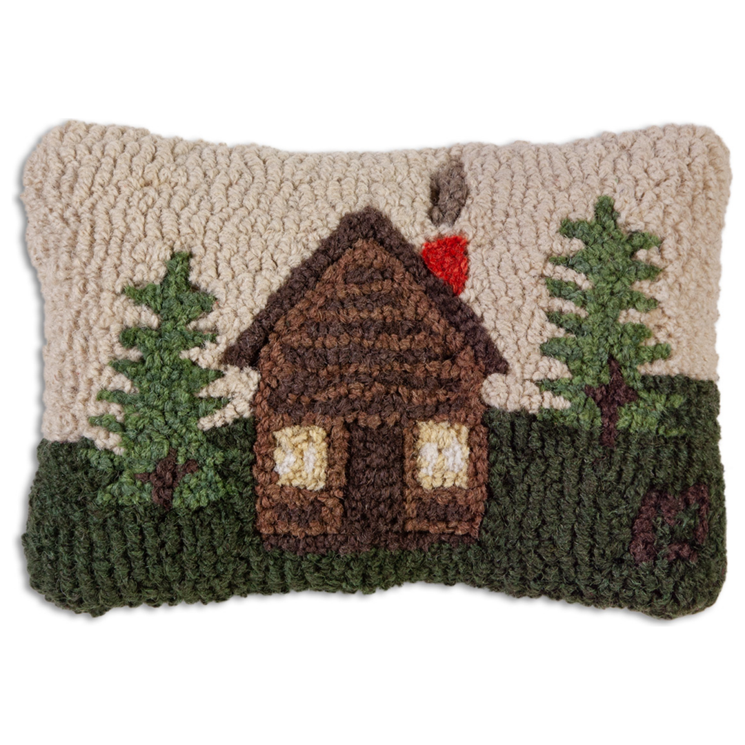CHANDLER 4 CORNERS Rocky Hill Cabin Hand Hooked Pillow