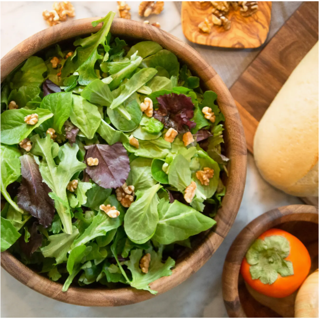 FOX RUN Ironwood Large Rim Acacia Salad Or Fruits Bowl