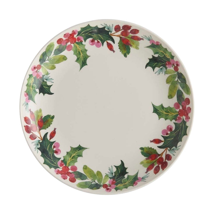 PORTMEIRION Botanic Garden Christmas Holly Salad Plate Berry Border