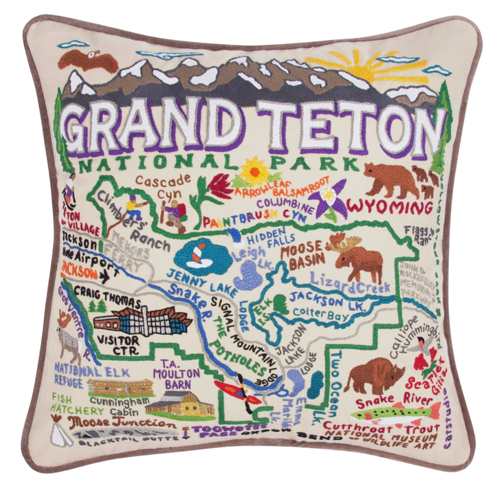 CATSTUDIO Grand Teton Hand Embroidered Pillow Default Title
