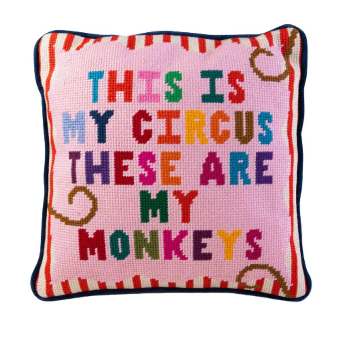 FURBISH STUDIO My Circus Needlepoint Pillow Default Title
