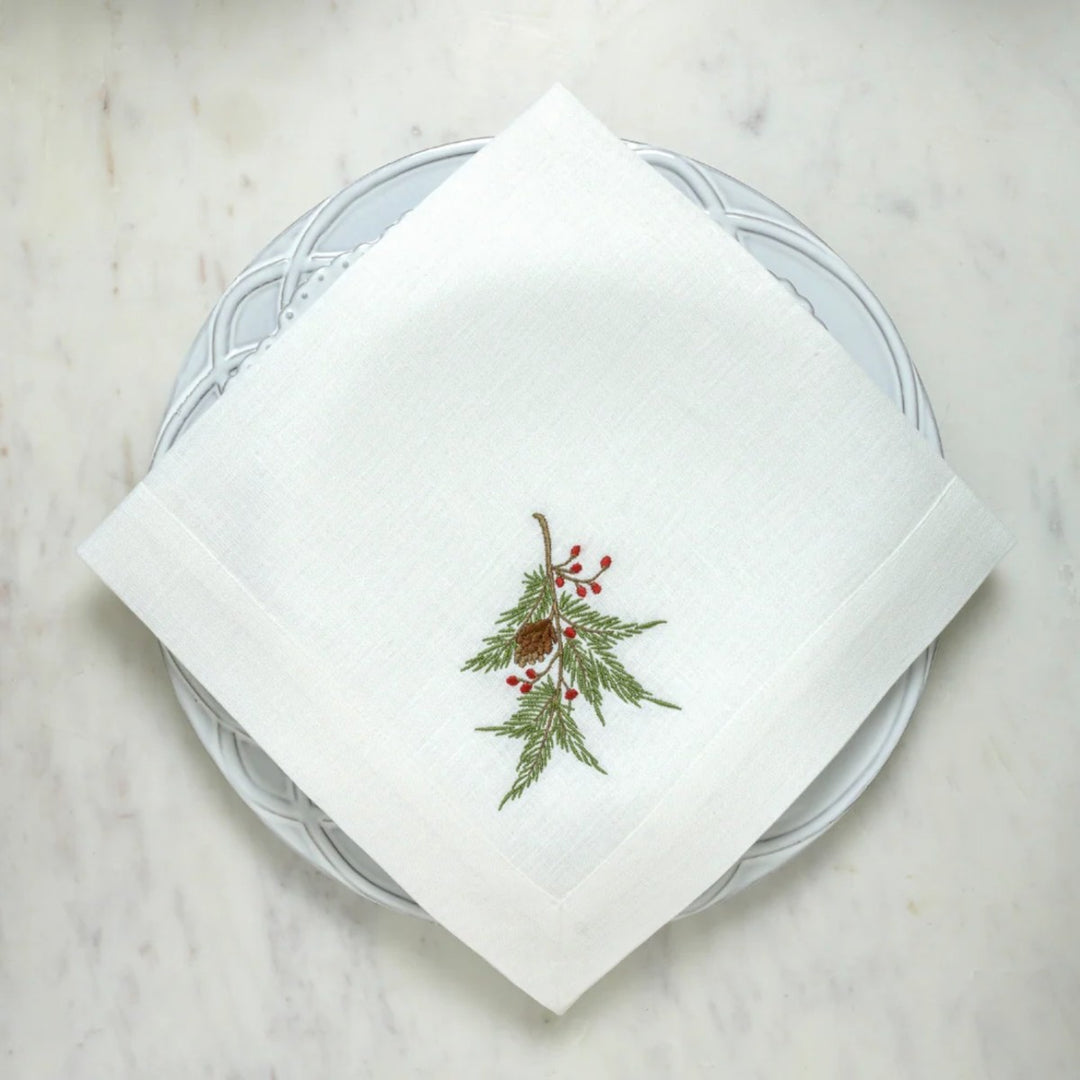 ARTE ITALICA Natale Pine Large Linen Napkin
