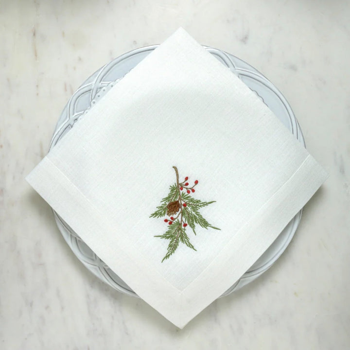 ARTE ITALICA Natale Pine Large Linen Napkin