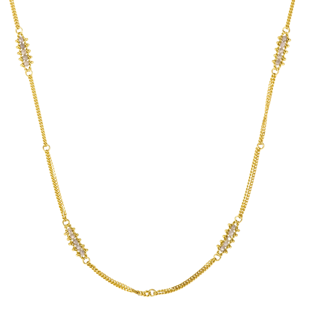 AMALI Textile Station 18K Yellow Gold And Silver Diamond Necklace Default Title