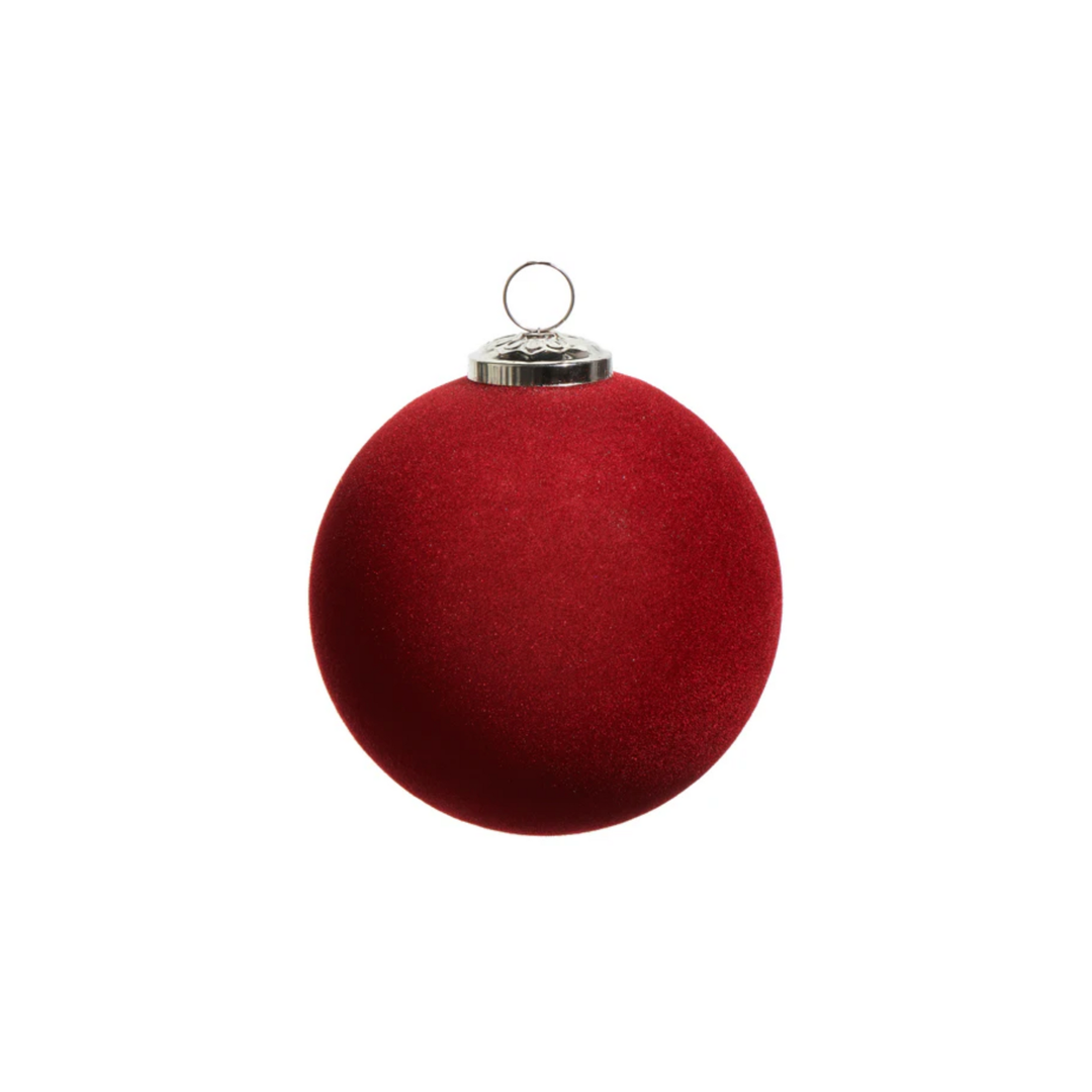 RAZ IMPORTS Berry Flocked Ball Small Ornament Default Title