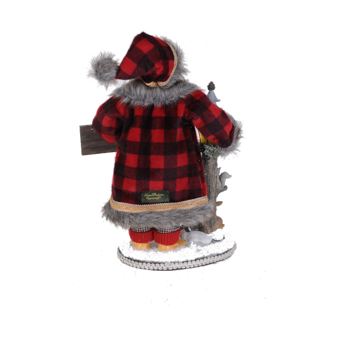 KAREN DIDION Lighted Forest Friends Santa Figure