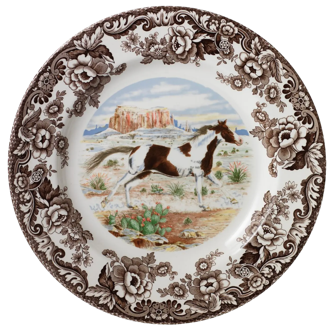 SPODE Woodland American Paint Horse Dinner Plate Default Title
