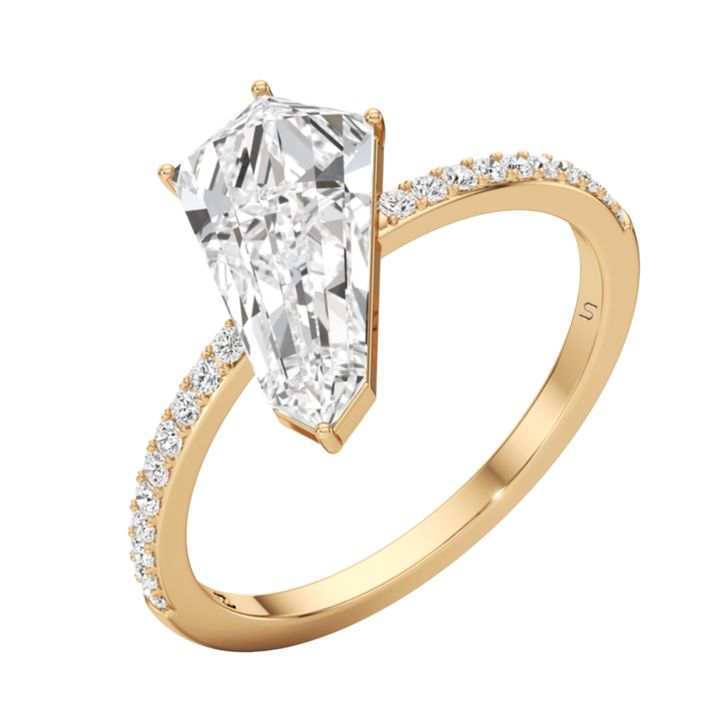 UNSAID Phoeniz 18K Yellow Gold Solitaire Pave Diamond Ring Default Title