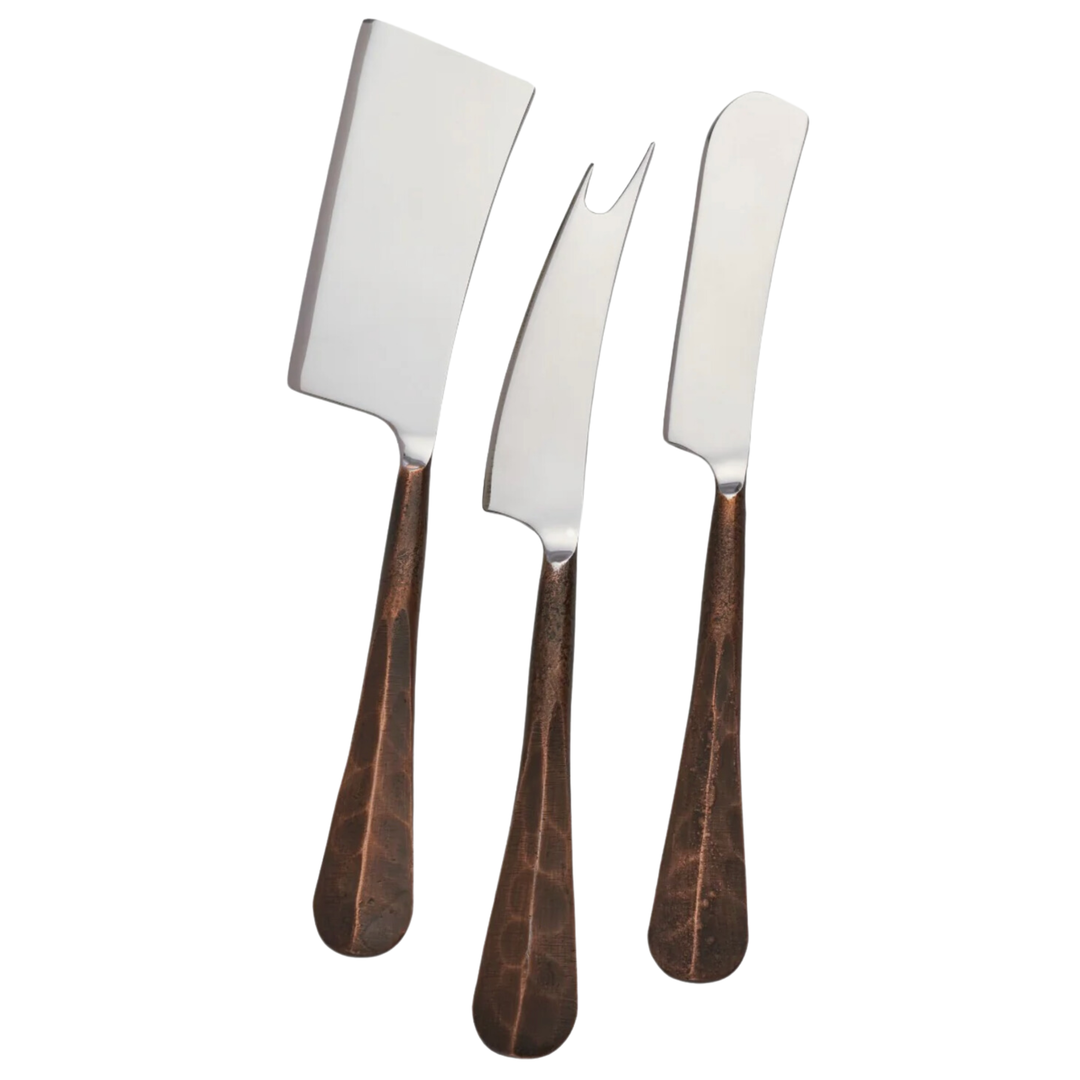 SIMON PEARCE Woodbury Copper Cheese Knife Set