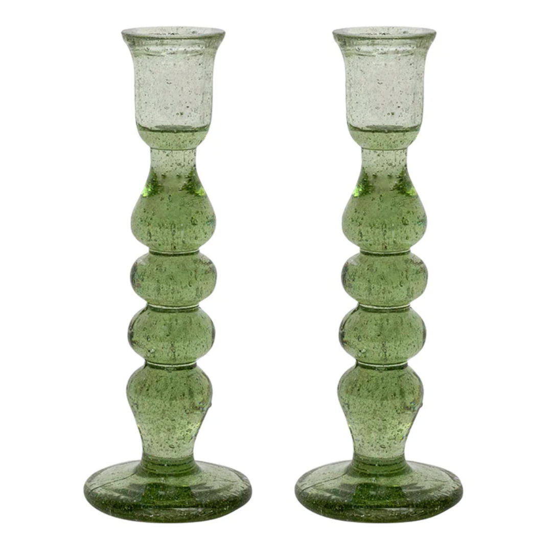 JULISKA Provence Glass Basil Candlesticks Set Of 2 Default Title