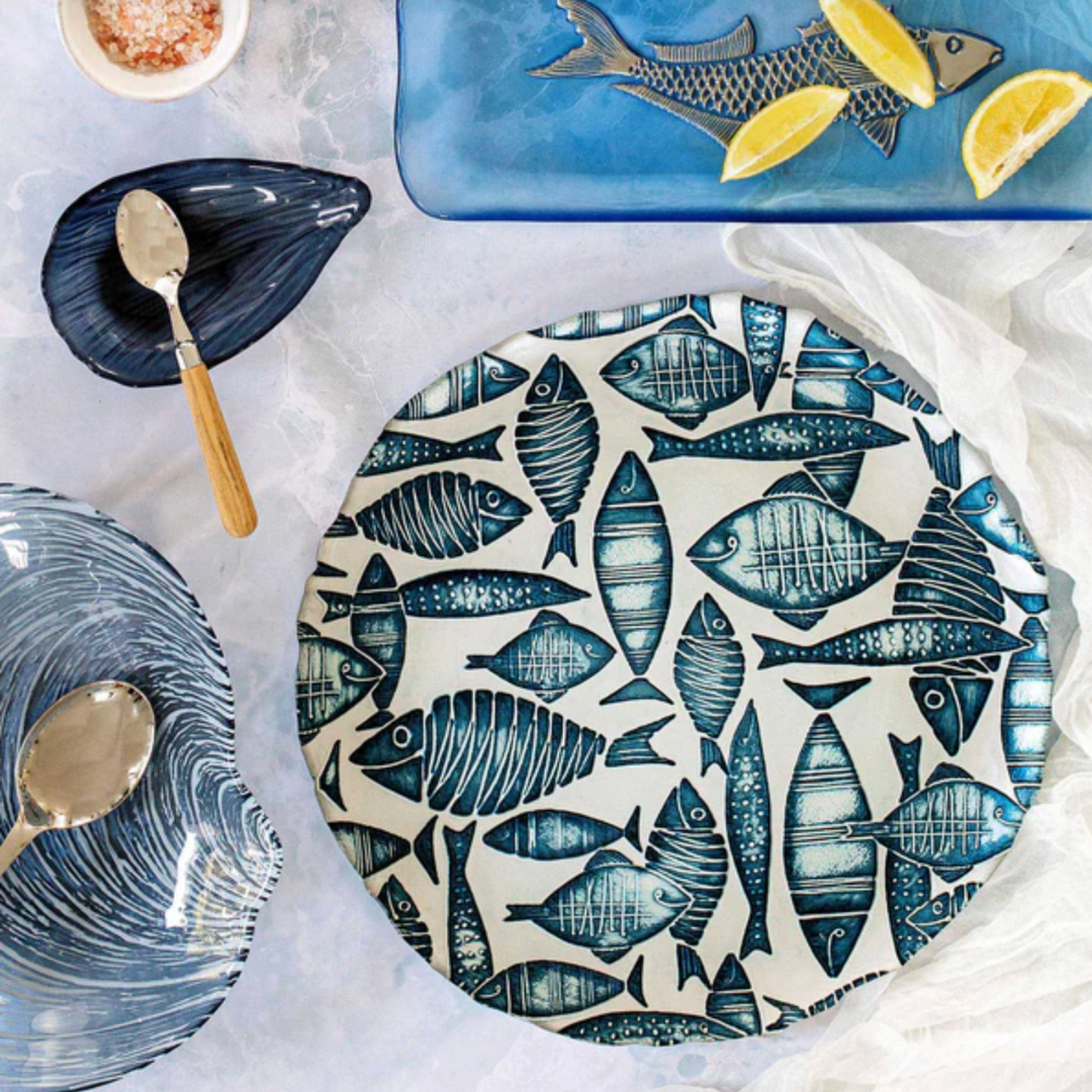 VIETRI Isola Glass Round Platter