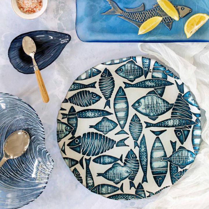 VIETRI Isola Glass Round Platter