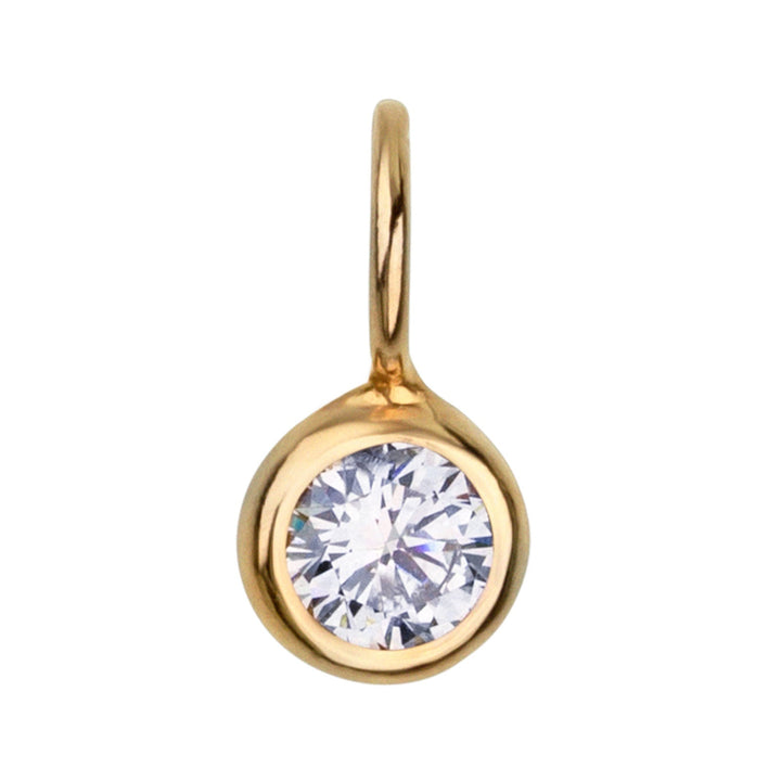 HEATHER B. MOORE HEATHER B. MOORE WHITE DIAMOND BEZEL CHARM YG 5MM