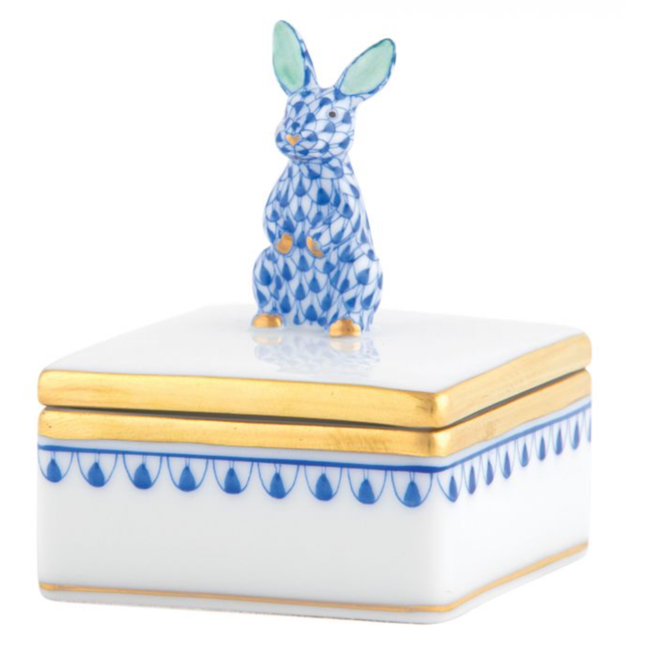 HEREND Bunny Box SAPPHIRE