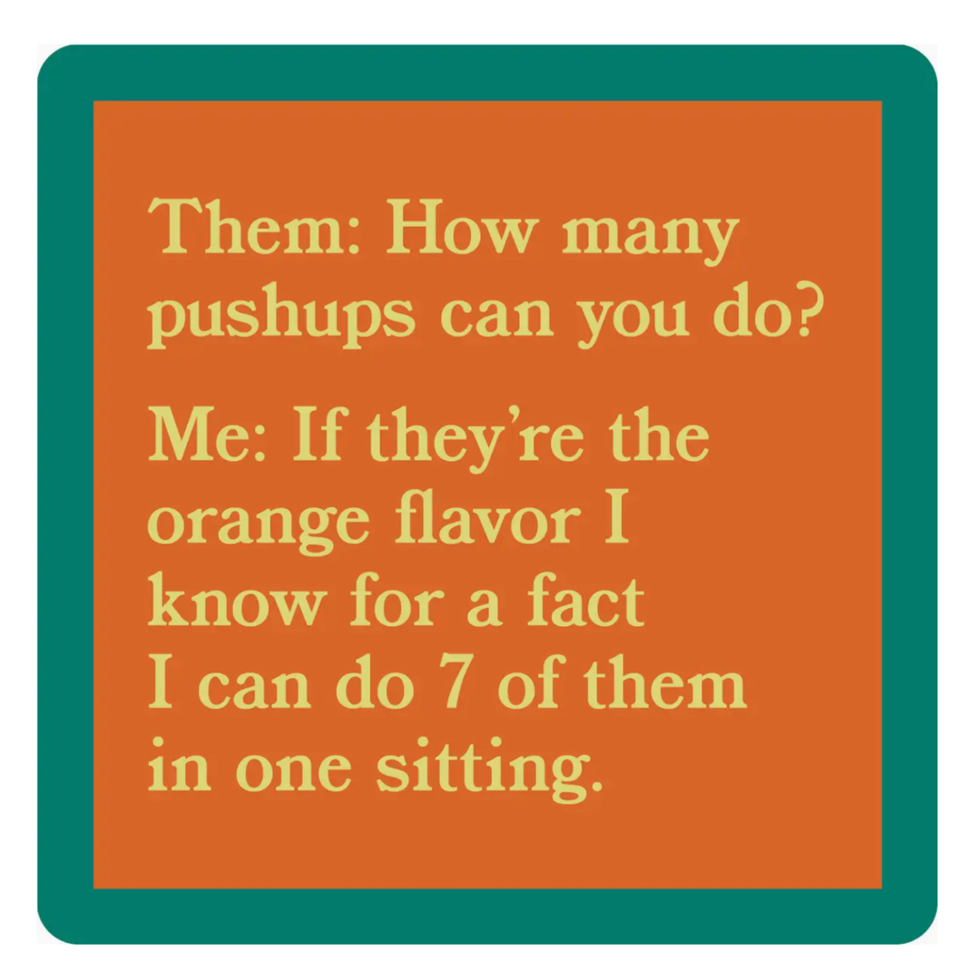 DRINKS ON ME Push Ups Coaster Default Title