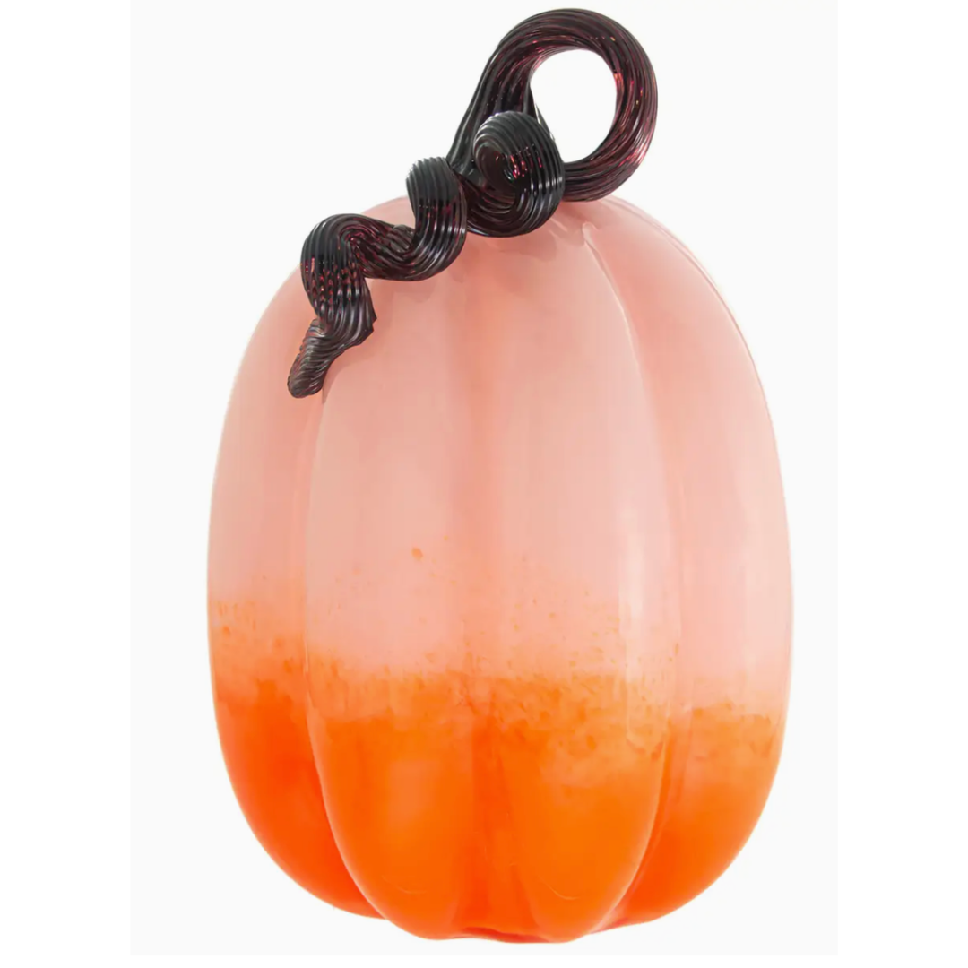 BOSTON INTERNATIONAL Ombre Pink And Orange Glass Pumpkin Default Title