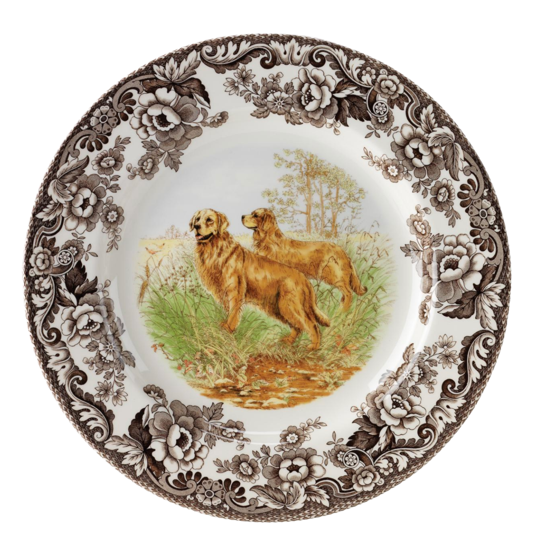 SPODE Woodland Golden Retriever Dinner Plate Default Title