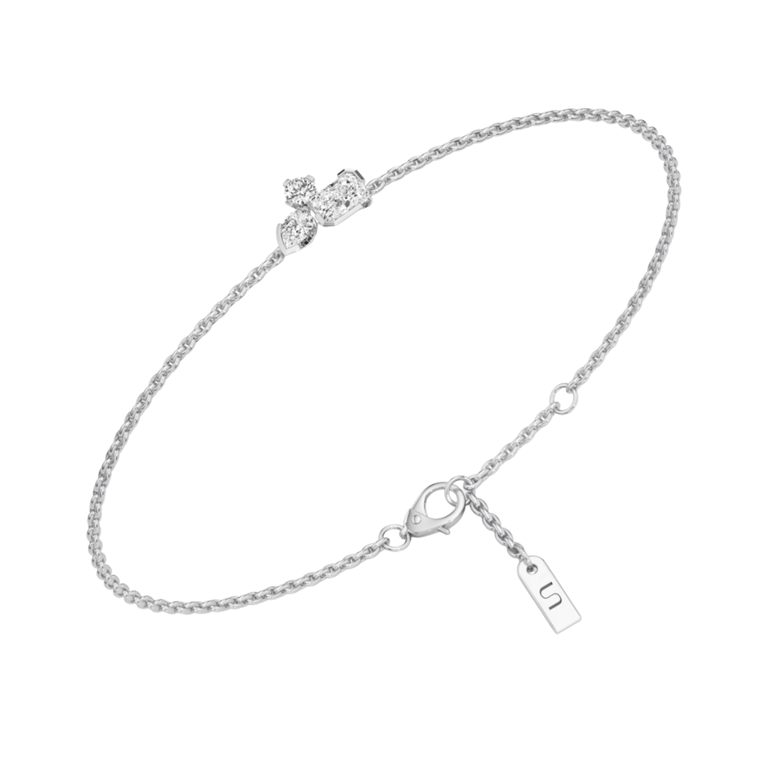 UNSAID Meta 18K White Gold Diamond Cluster Bracelet
